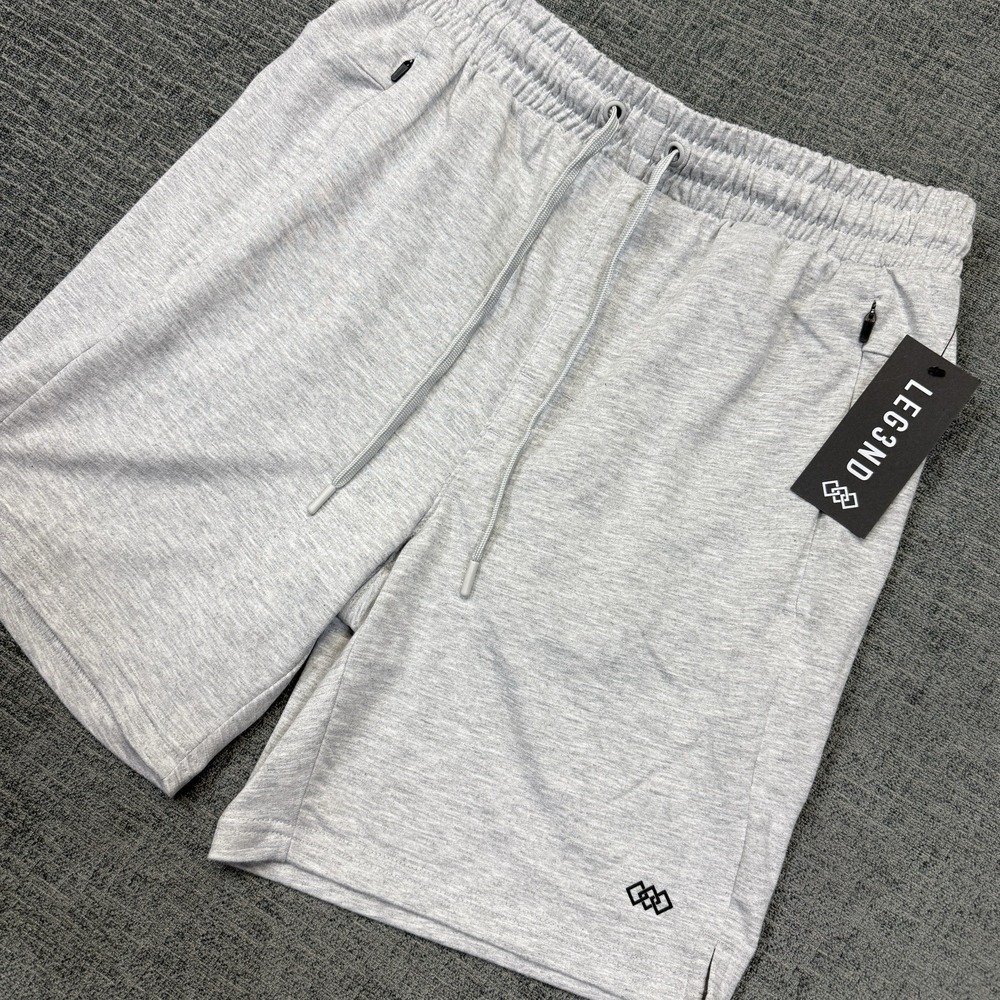 Leg3nd Shorts Mens M Gray Athletic Fit 7" Inseam Stretch Gym Training NWT